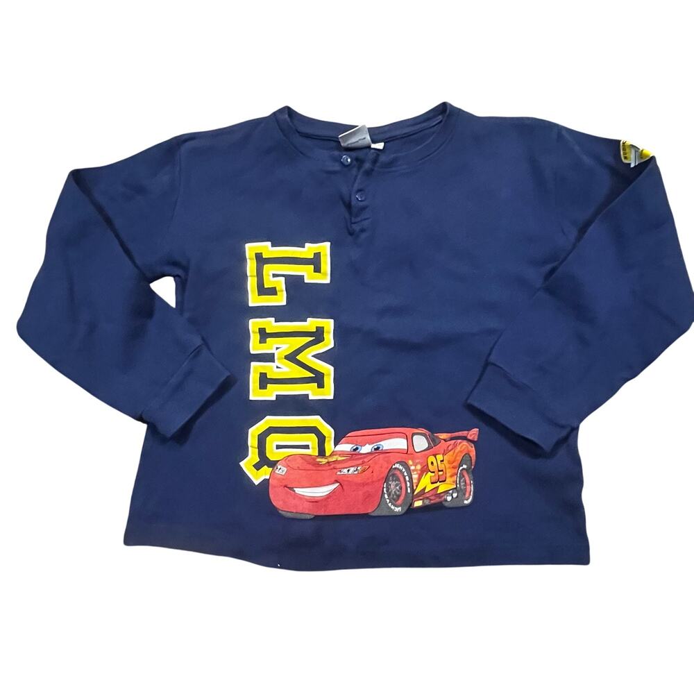 Lightning McQueen Cars Shirt Boys 7/8 Disney Pixar Long Sleeve Graphic Tee